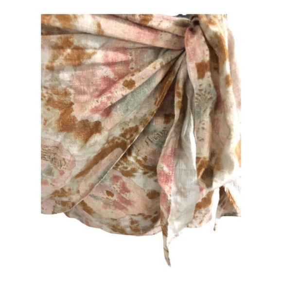 Free People Sweet As Beach tie dye effect ruffled side tie Mini Skirt size 6 new - Picture 7 of 16